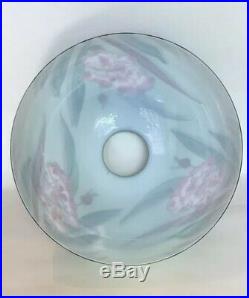 Antique Hand Painted Large Opaline Glass Lamp Shade (Oil Lamp)