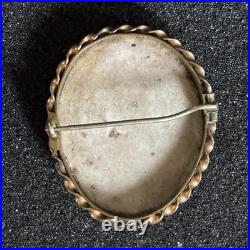 Antique Hand Painted Porcelain Portrait Brooch Victorian Gilt Frame 1.75 Antique Hand Painted Porcelain Portrait Brooch Victorian Gilt Frame 1.75