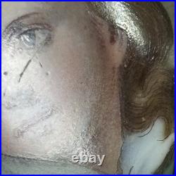 Antique Hand Painted Porcelain Portrait Brooch Victorian Gilt Frame 1.75 Antique Hand Painted Porcelain Portrait Brooch Victorian Gilt Frame 1.75