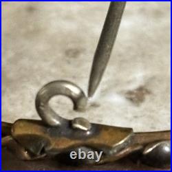 Antique Hand Painted Porcelain Portrait Brooch Victorian Gilt Frame 1.75