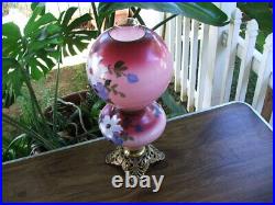 Antique Hand Painted VICTORIAN GONE WITH THE WIND PARLOUR LAMP GWTW Oil Lamp