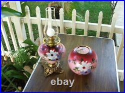 Antique Hand Painted VICTORIAN GONE WITH THE WIND PARLOUR LAMP GWTW Oil Lamp