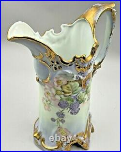 Antique Hand-painted Bavaria Porcelain Tankard Pitcher Bauer, Rosenthal & Co