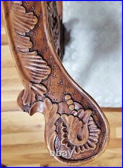 Antique ITALIAN 20th C Victorian Hand Carved TETE A TETE Sofa Conversation CHAIR