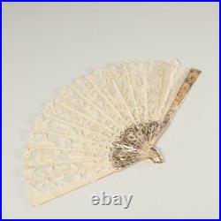 Antique Lace & Mother Of Pearl Hand Fan