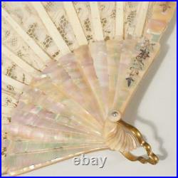 Antique Lace & Mother Of Pearl Hand Fan