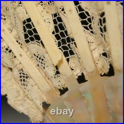 Antique Lace & Mother Of Pearl Hand Fan