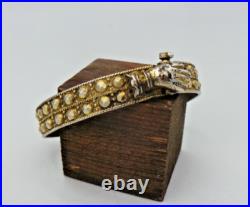 Antique Lady Filigree Hand Victorian Gilt 925 Sterling Silver Hand Cuff Braclet