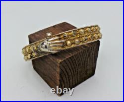 Antique Lady Filigree Hand Victorian Gilt 925 Sterling Silver Hand Cuff Braclet