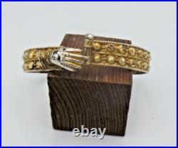 Antique Lady Filigree Hand Victorian Gilt 925 Sterling Silver Hand Cuff Braclet