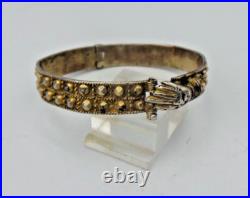 Antique Lady Filigree Hand Victorian Gilt 925 Sterling Silver Hand Cuff Braclet