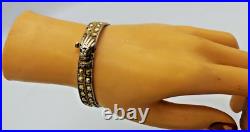 Antique Lady Filigree Hand Victorian Gilt 925 Sterling Silver Hand Cuff Braclet
