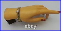 Antique Lady Filigree Hand Victorian Gilt 925 Sterling Silver Hand Cuff Braclet