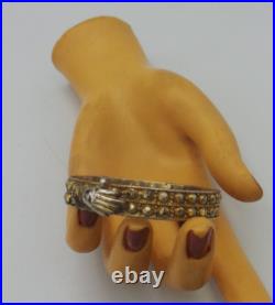 Antique Lady Filigree Hand Victorian Gilt 925 Sterling Silver Hand Cuff Braclet