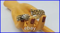 Antique Lady Filigree Hand Victorian Gilt 925 Sterling Silver Hand Cuff Braclet