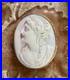 Antique Left Facing Victorian Carved Shell Cameo 10K Gold Pin Brooch 7.9 Grams