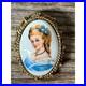 Antique Limoges Brooch France Hand Painted Porcelain Cameo Brooch Pin Pendant