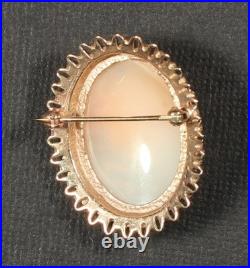 Antique Medusa Cameo Brooch Hand Carved Shell Gold Filled Mythological Woman
