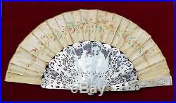 Antique Mother of Peal and Paper Hand Fan