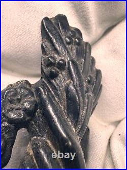 Antique Mourning Brooch Gutta Percha Victorian Hand Black Rose C Clasp 1800's