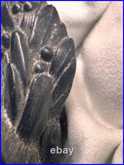 Antique Mourning Brooch Gutta Percha Victorian Hand Black Rose C Clasp 1800's