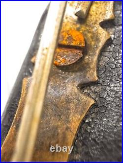 Antique Mourning Brooch Gutta Percha Victorian Hand Black Rose C Clasp 1800's