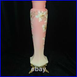 Antique Nakara Art Glass Vase Victorian Antique CF Monroe Hand Painted Vase