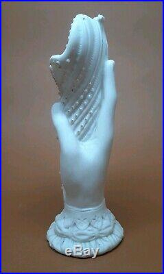 Antique Parian Ware Porcelain Figurine Victorian Hand Spill Vase 8 Cornucopia