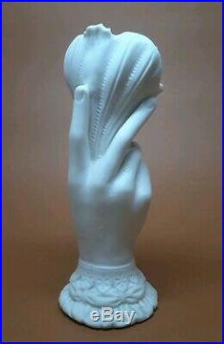 Antique Parian Ware Porcelain Figurine Victorian Hand Spill Vase 8 Cornucopia