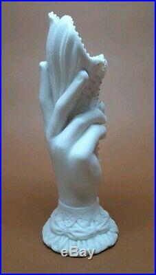 Antique Parian Ware Porcelain Figurine Victorian Hand Spill Vase 8 Cornucopia