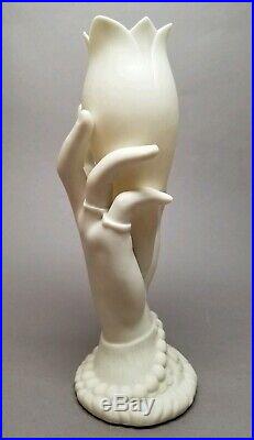 Antique Parian Ware Porcelain Figurine Victorian Hand Spill Vase 9 Tulip