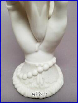 Antique Parian Ware Porcelain Figurine Victorian Hand Spill Vase 9 Tulip