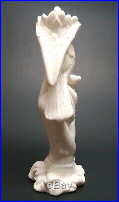Antique Parian Ware Porcelain Figurine Victorian Hand Spill Vase Holding Bird 7
