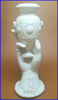 Antique Parian Ware Porcelain Staffordshire Victorian Hand Spill Vase Urn 8-7/8