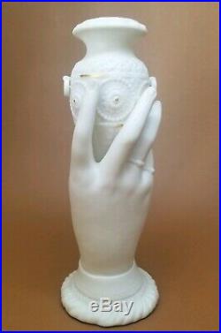 Antique Parian Ware Porcelain Staffordshire Victorian Hand Spill Vase Urn 8-7/8