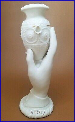 Antique Parian Ware Porcelain Staffordshire Victorian Hand Spill Vase Urn 8-7/8