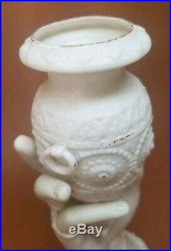 Antique Parian Ware Porcelain Staffordshire Victorian Hand Spill Vase Urn 8-7/8