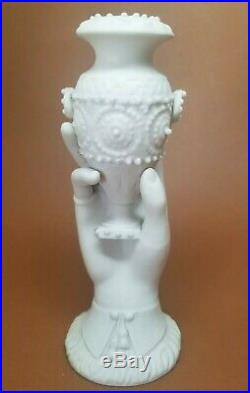 Antique Parian Ware Porcelain Staffordshire Victorian Hand Vase Urn 7.5 #2