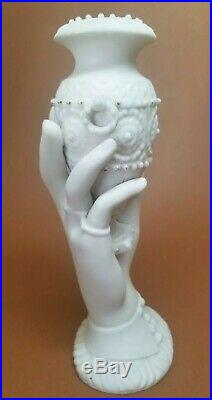 Antique Parian Ware Porcelain Staffordshire Victorian Hand Vase Urn 7.5 #2