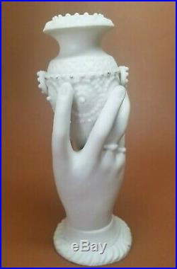 Antique Parian Ware Porcelain Staffordshire Victorian Hand Vase Urn 7.5 #2