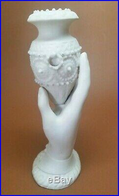 Antique Parian Ware Porcelain Staffordshire Victorian Hand Vase Urn 7.5 #2