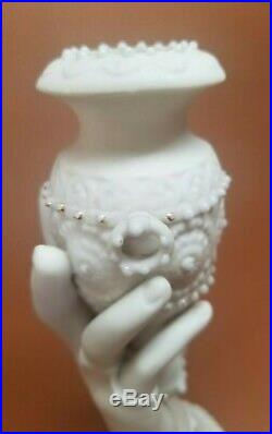 Antique Parian Ware Porcelain Staffordshire Victorian Hand Vase Urn 7.5 #2