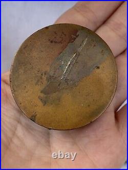Antique Patch Box 19th Victorian hand painted Woman's Image Circa 1890s Rare