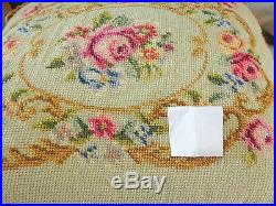 Antique Petite point needlework cushion Pillow Victorian Hand Sewn Embroidery