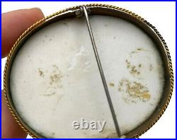 Antique Porcelain Brooch Hand Painted Beatrice Cenci Portrait Miniature Plaque
