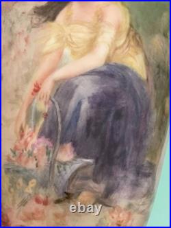 Antique Porcelain Portrait Vase Hand Painted with Beautiful Women Austria 17