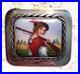 Antique Portrait Brooch Cameo Sterling Silver Hand Painted Porcelain Victorian