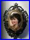 Antique Portrait Brooch Miniature Cameo Hand Painted Porcelain Victorian Pin