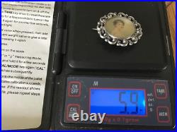 Antique Portrait Miniature Sterling Silver Pin Hand Painted Under Glass Estate Antique Portrait Miniature Sterling Silver Pin Hand Painted Under Glass Estate