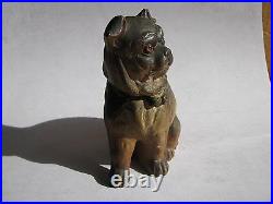 Antique Pug Dog Figurine Victorian Bisque Hand painted very good 4755 bull